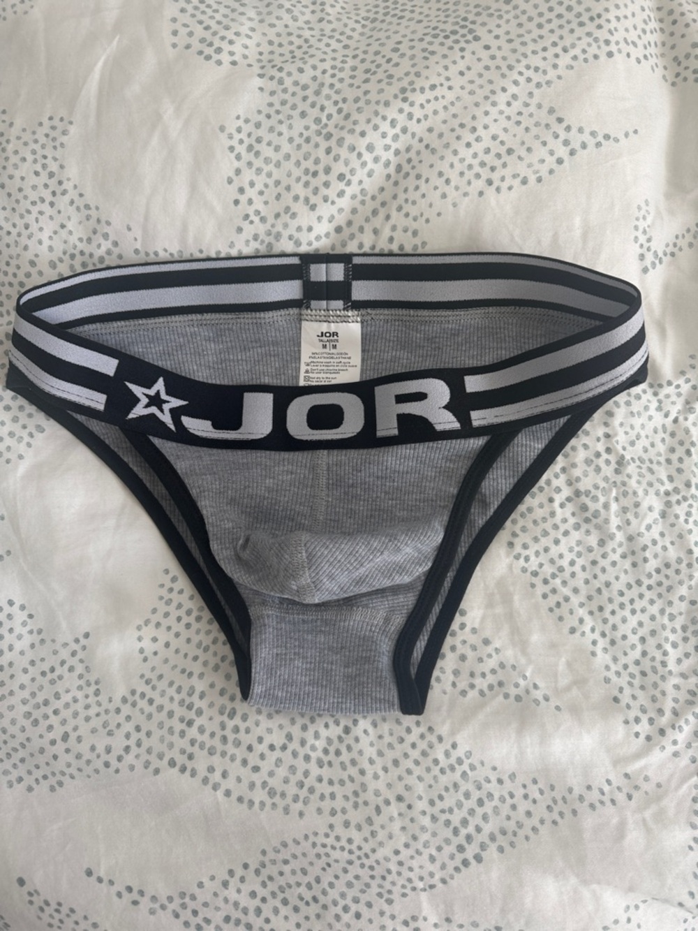 Men's Grey Cotton Jock Brief with Black Waistband